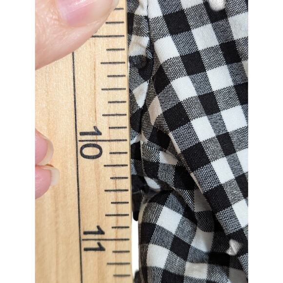 Nanette Lepore Black White Check Ball Fringe Wide Leg Pants Sz 6 - Picture 6 of 8